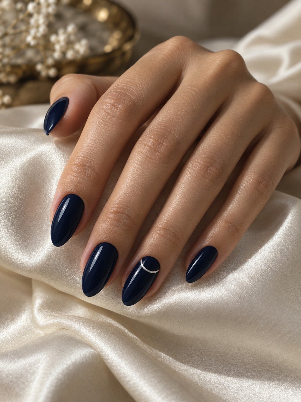 Midnight navy gloss nail inspiration